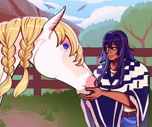 feeding the mare